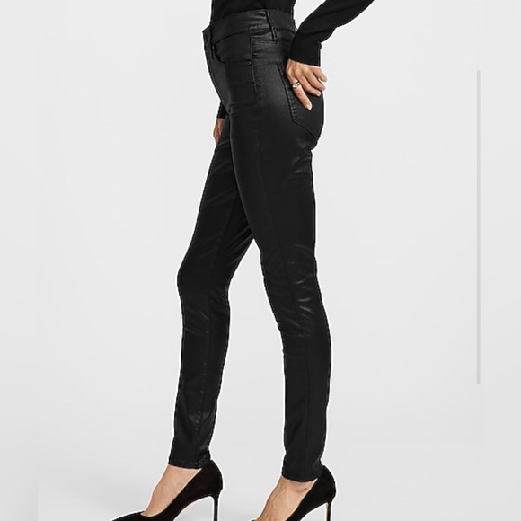 Express Black Coated Jeans - Picture 3 of 16